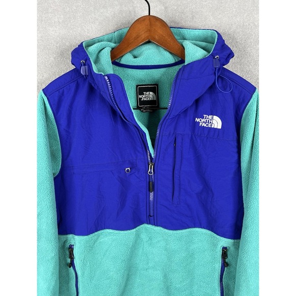 The North Face Denali Fleece Jacket Mens Small purple Hooded Quarter Zipper - Picture 3 of 11